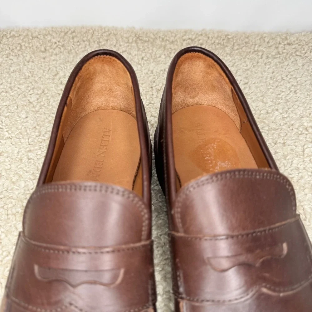 Allen Edmonds Denali Slip On Penny Loafers Men 11 D Dark Brown Leather